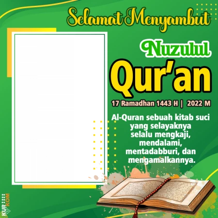 Twibbon Tema Nuzulul Qur’an 1443 Hijriah 