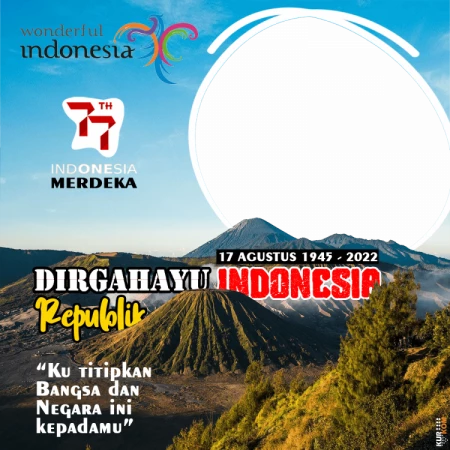 Twibbon HUT RI Ke-77 Tema Keindahan Alam Indonesia