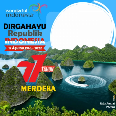 Twibbon HUT RI Ke-77 Tema Keindahan Alam Indonesia