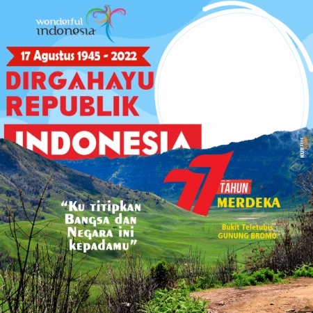 Twibbon HUT RI Ke-77 Tema Keindahan Alam Indonesia