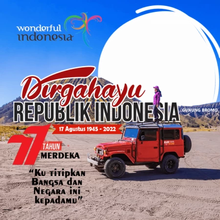 Twibbon HUT RI Ke-77 Tema Keindahan Alam Indonesia