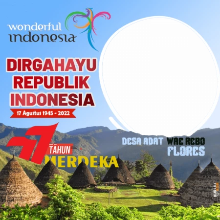 Twibbon HUT RI Ke-77 Tema Keindahan Alam Indonesia