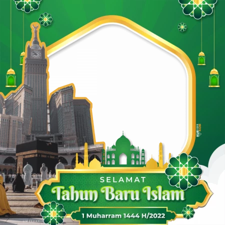 Twibbon Tahun Baru Islam 1444 Hijriyah Latar Mekah