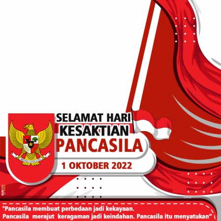 Twibbon Kesaktian Pancasila Bendera Indonesia