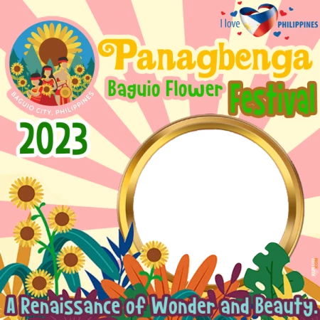 Free Download Desain Twibbon Panagbenga Baguio Flower Festival 2023 Format File PNG
